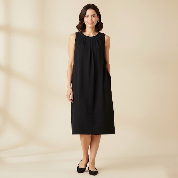 Agnona Dresses & Skirts - Agnona Vintage Wool Sleeveless Cocoon Midi Style Dress in Black Size 46